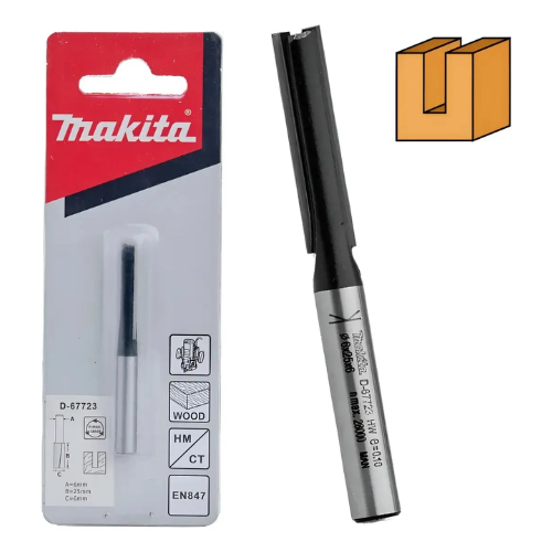 Fresa Reta Paralela Makita D-67723 25mm X 6mm P/ Tupia 6mm