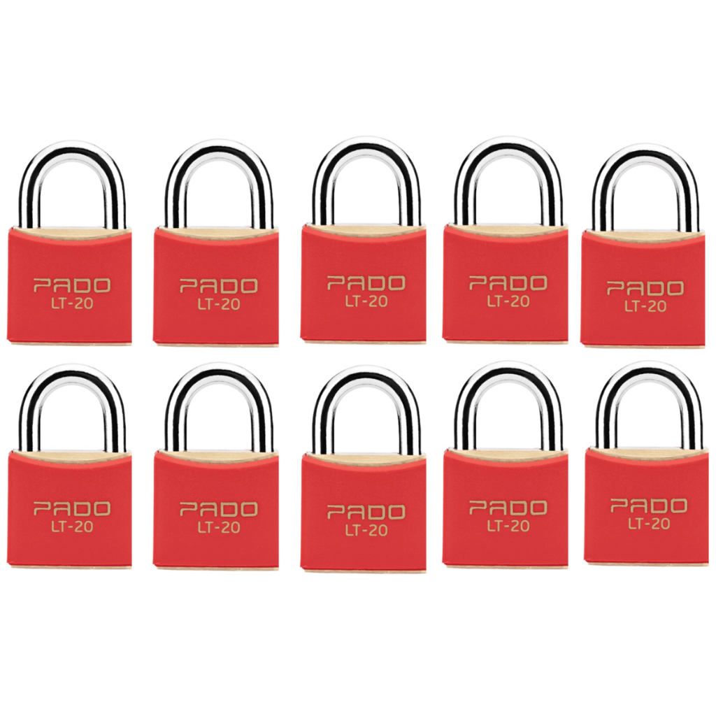 Kit 10 Cadeados SM LT-20mm Vermelho