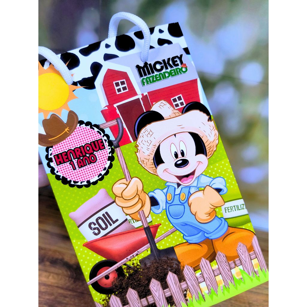 SACOLINHA PERSONALIZADA MICKEY FAZENDEIRO- LEMBRANCINHA MICKEY FAZENDEIRO- CAIXINHA MICKEY FAZENDEIRO-