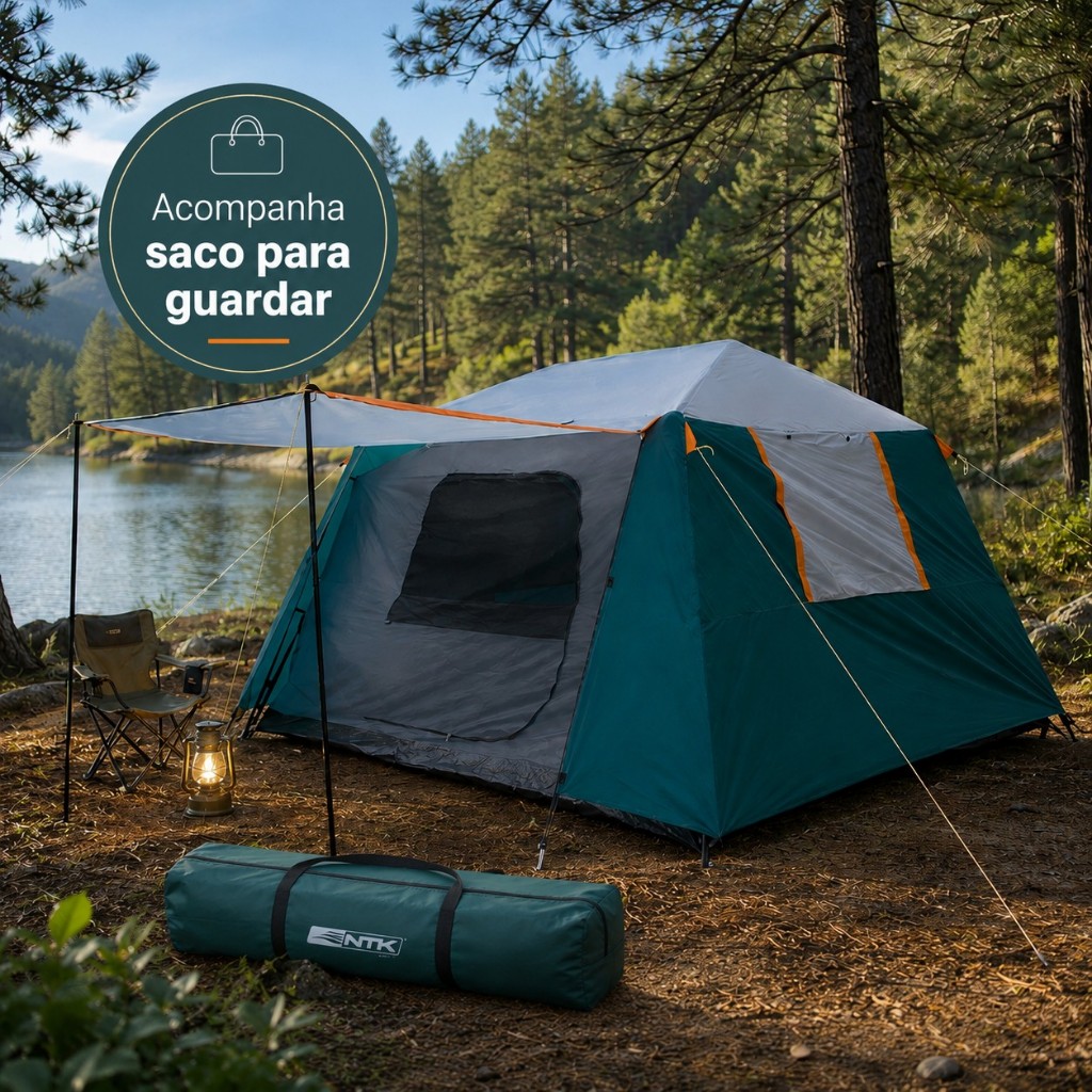Barraca de Camping Nautika Flash 6 Pessoas Impermeável 3000mm