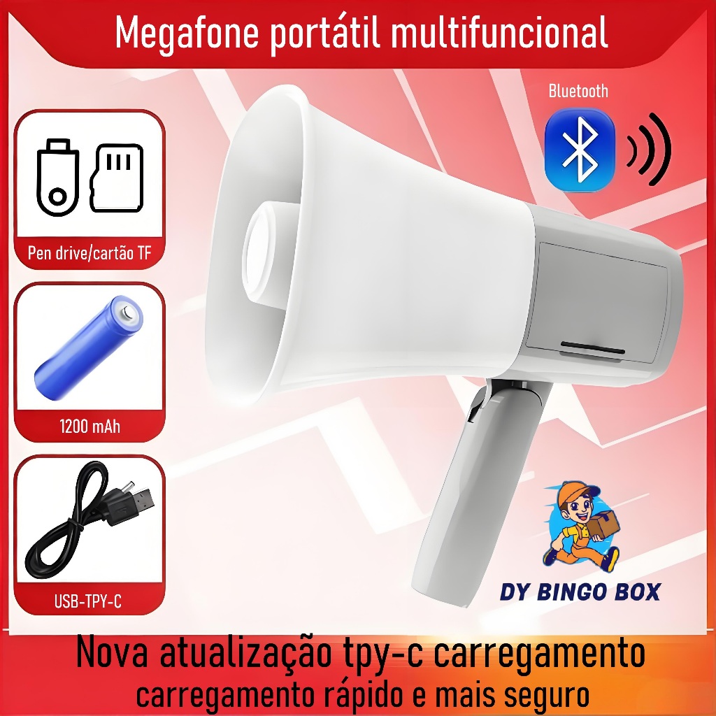 Megafone Portátil Profissional Gravador Definicao Sirene -top BM-F943