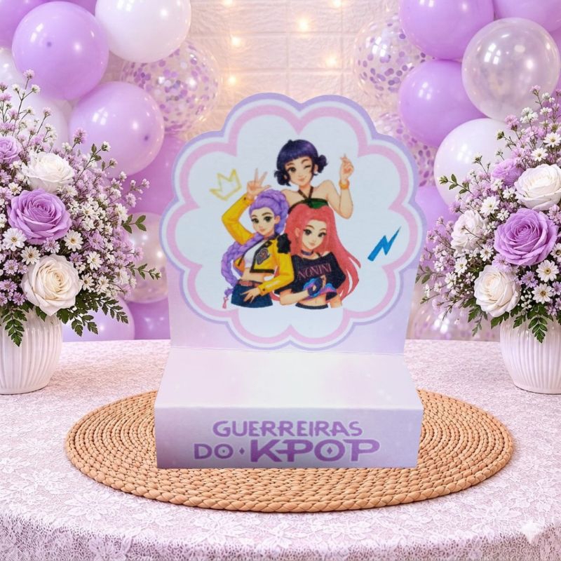20 a 40 Porta Bis Duplo GUERREIRA DO K POP - Lembrancinha de Festa Aniversário - PEGUE E MONTE