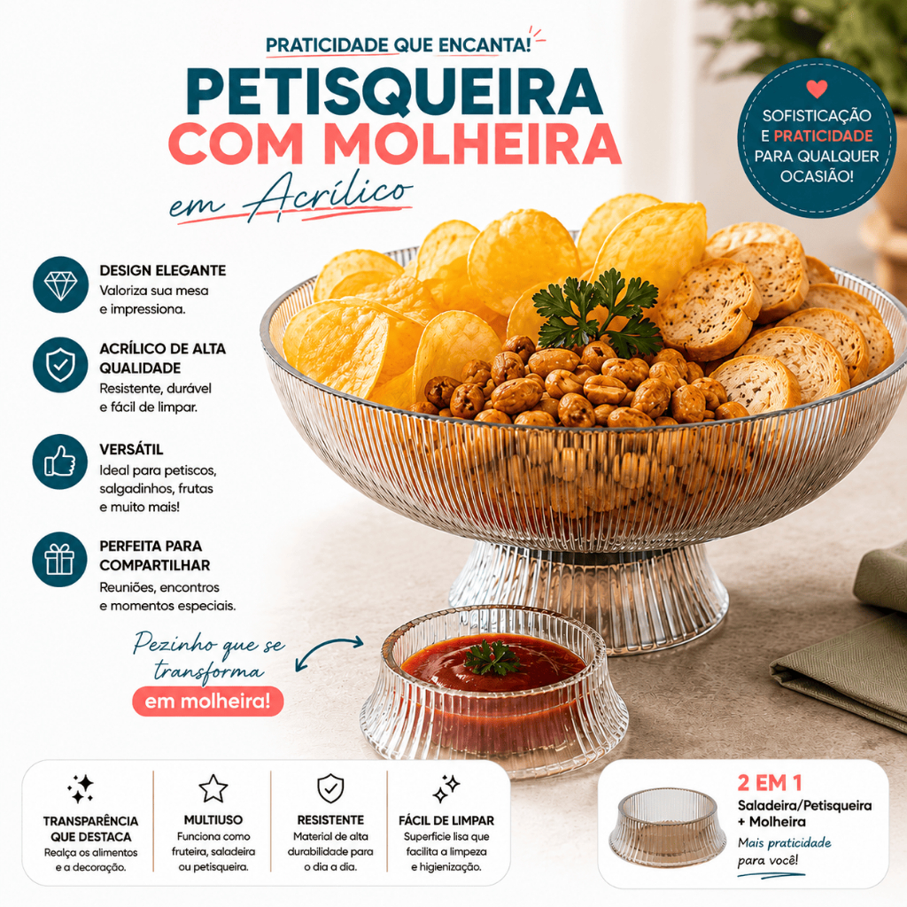 Fruteira Saladeira Organizador De Frutas Tipo Aparência de Vidro Gourmet Transparente Resistente A Queda