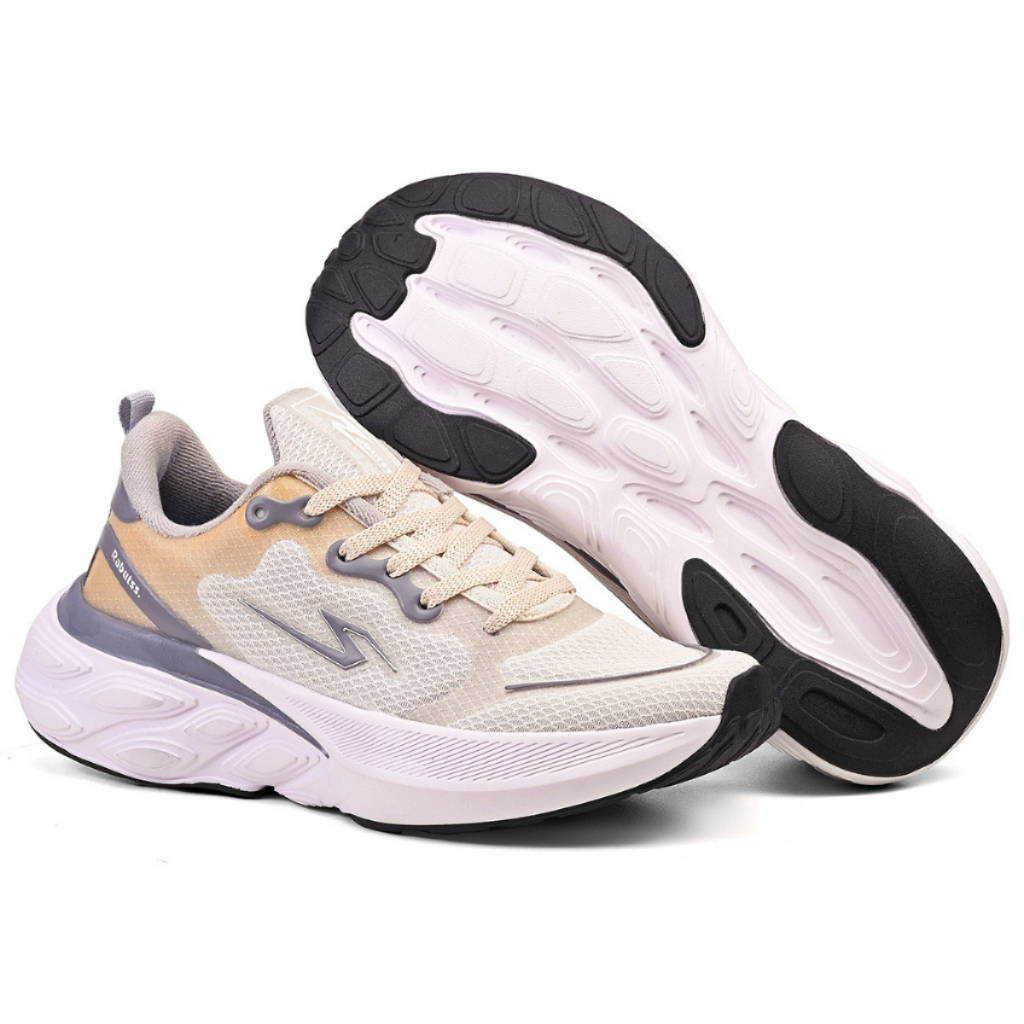 Tênis Feminino Esportivo Leve Confortável Esportivo Corrida Academia Casual Off White