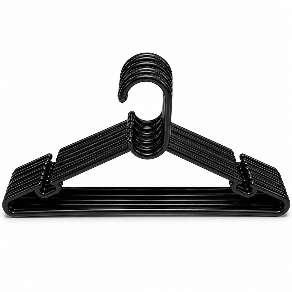 Cabide Redondo Adulto Preto Cabides Para Roupas Resistente Organizador Arara Forte e Reforçado