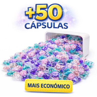 Sabão Cápsulas Lava Roupas 5em1 50un Caixa Tira Manchas