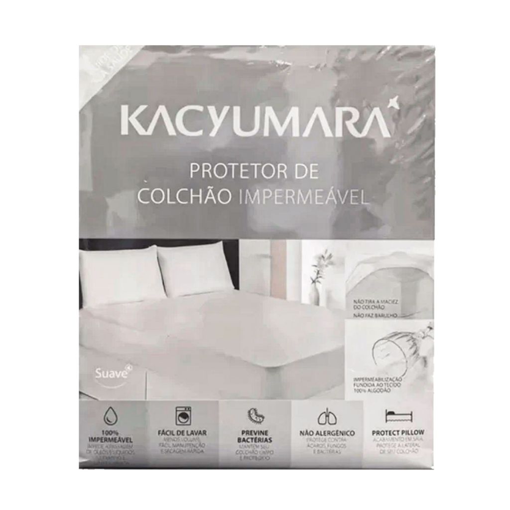 Capa Protetora De Colchão Impermeável Kacyumara 100% Algodão Solteiro Casal Quee