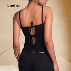 Lovito Top Halter Feminino com Detalhe nas Costas BRTKB781BRL811