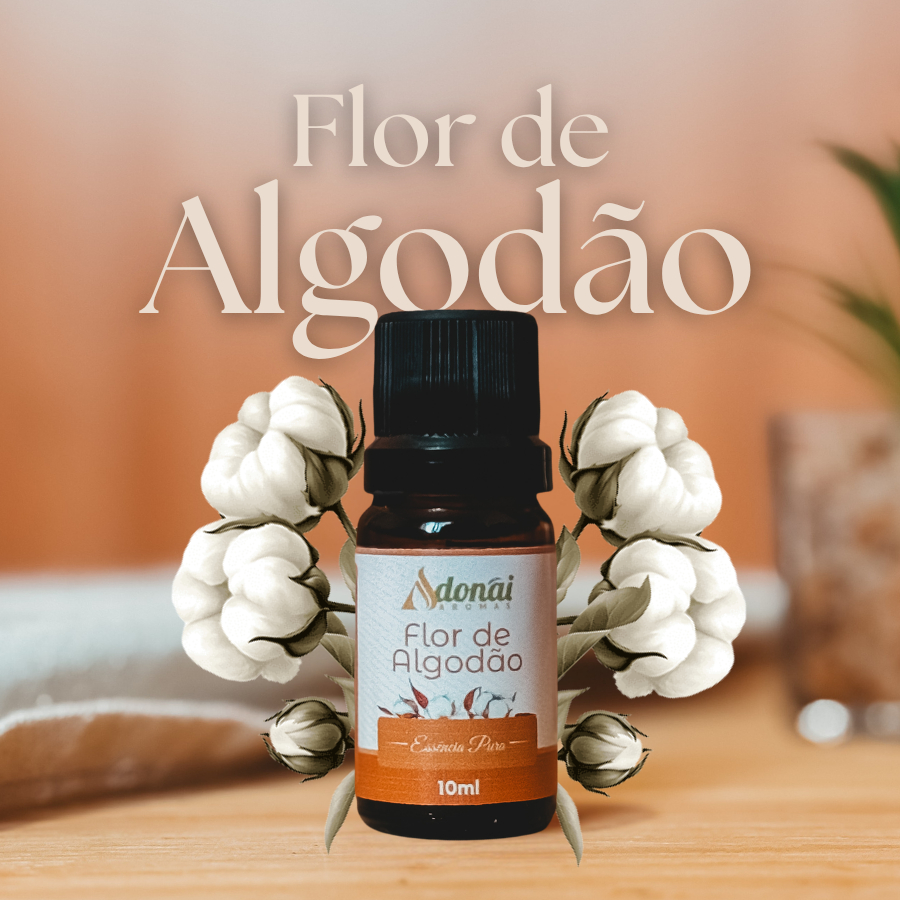 Essência Aromática Flor de Algodão 10ml P/ Difusor Elétrico e Umidificador Adonai