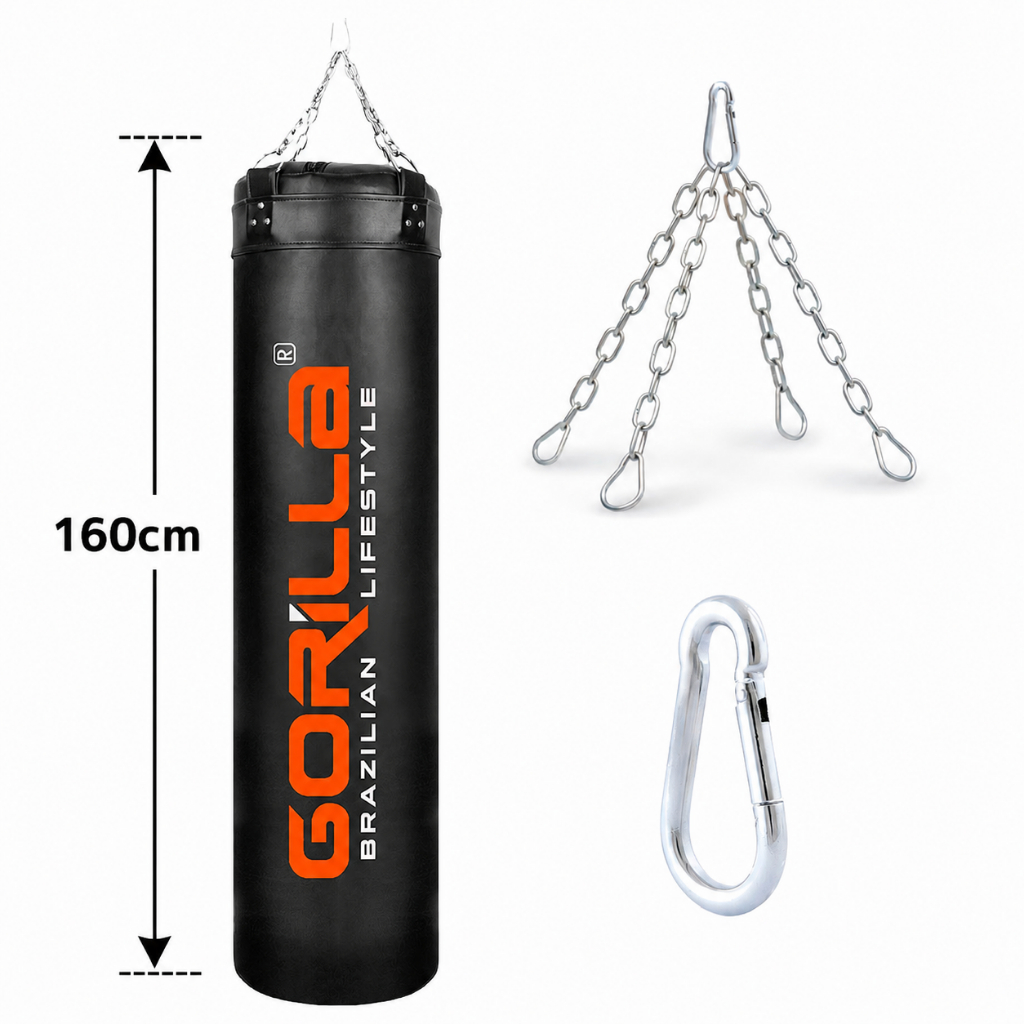 Saco Pancada Grande 160 Cm Profissional Reforçado  Muay Thai Boxe MMA Treino Luta Artes Marciais