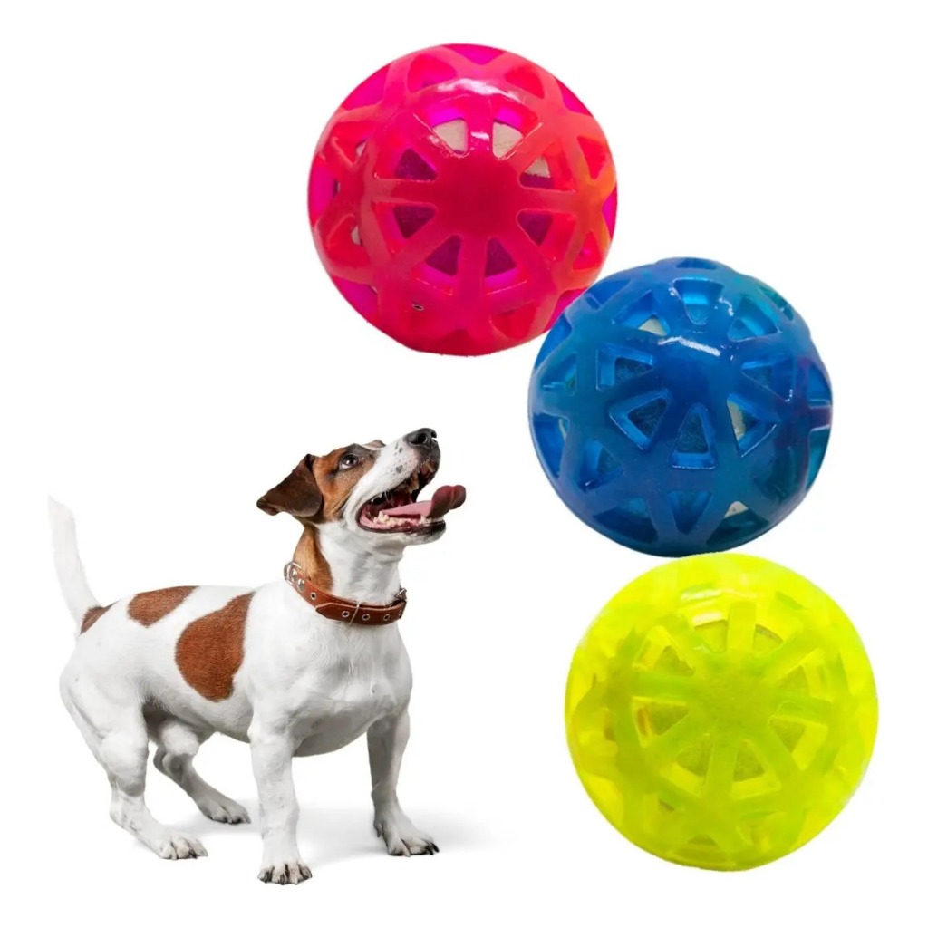 BOLA GLOBO  Brinquedo Cão Pet Resistente Interativa Anti Stress