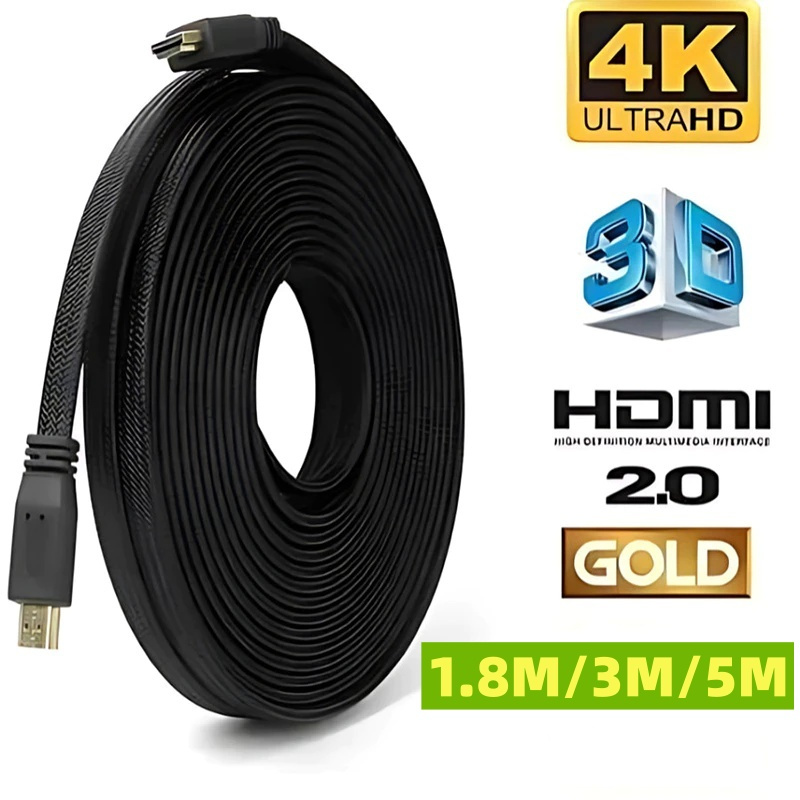 Cabo HDMI 4K Ultra HD Alta Velocidade 1,8m 3m 5m para TV Monitor Notebook PS4 Xbox Projetor