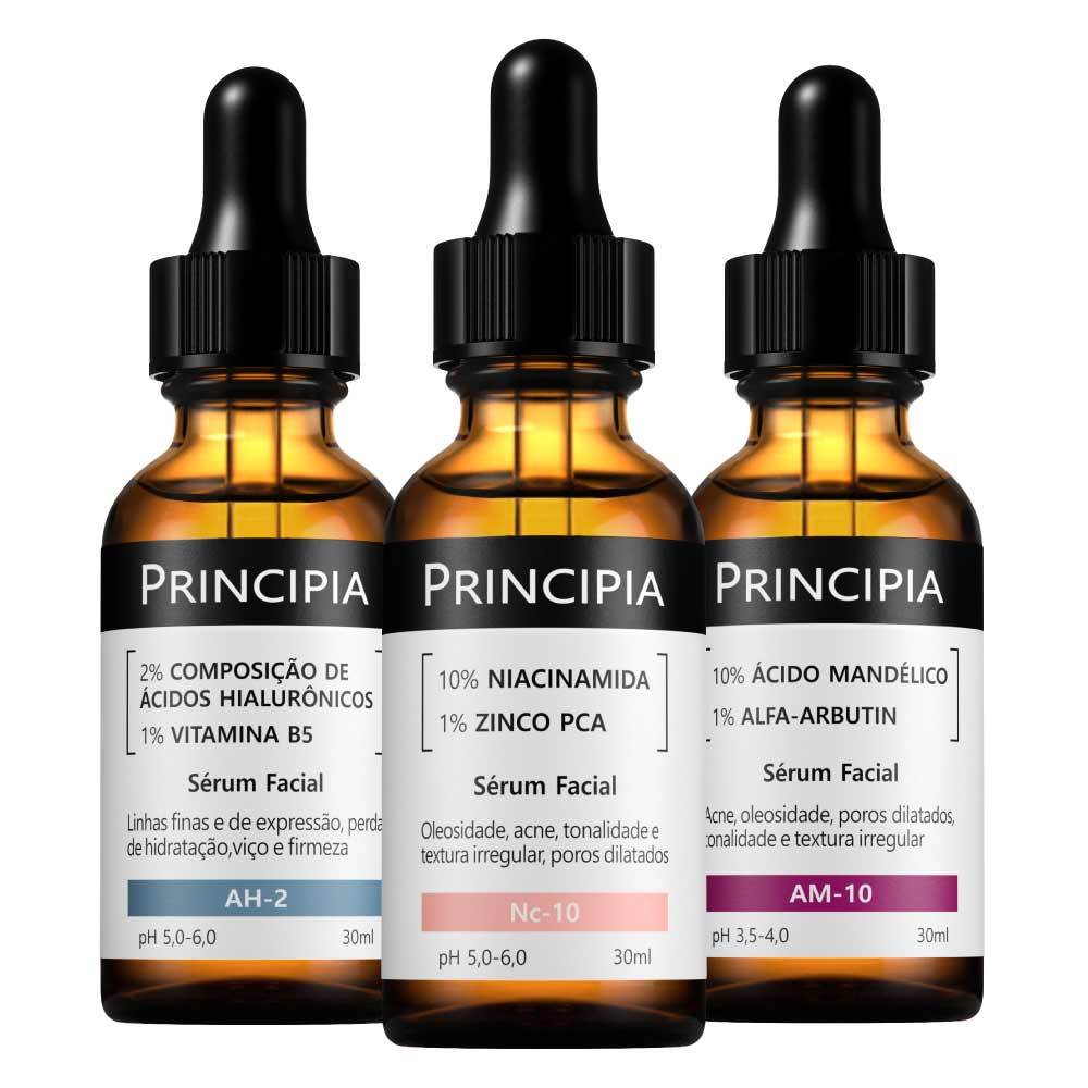 Principia Kit Trio Hidratação e Anti Manchas c/ Sérum Niacinamida Nc-10 + Mandél