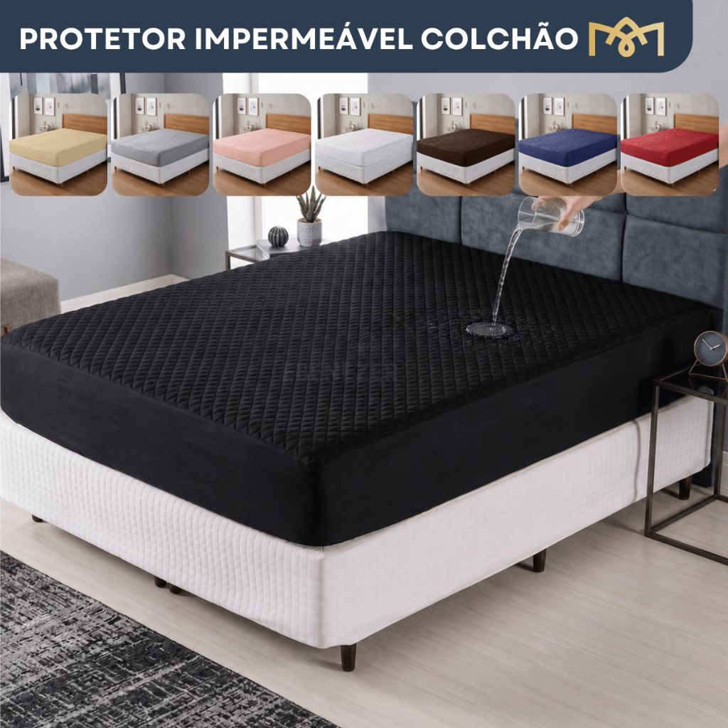 Capa Colchão Matelado Protetor Impermeável Casal Antialérgico Antixixi Elástico Macio e Silencioso