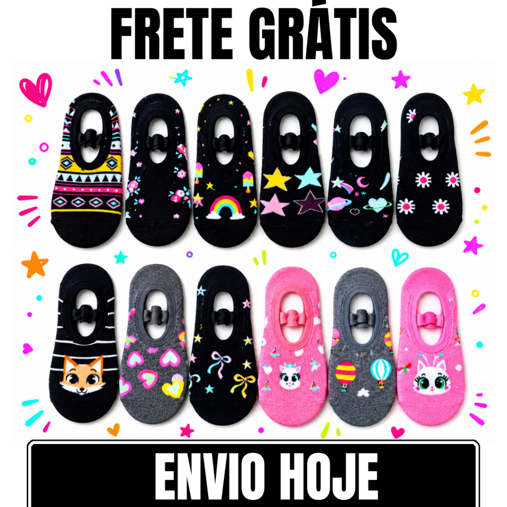 Imagem Kit Meias Pilates Sapatilhas Antiderrapante Yoga Coloridas Hidroginástica Academia Dança