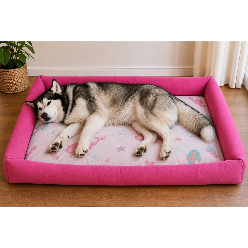 Cama Pet Impermeável Grande 100x87Cm e Media 70x50cm - 100% Lavável Confortável Para Cachorro Gato