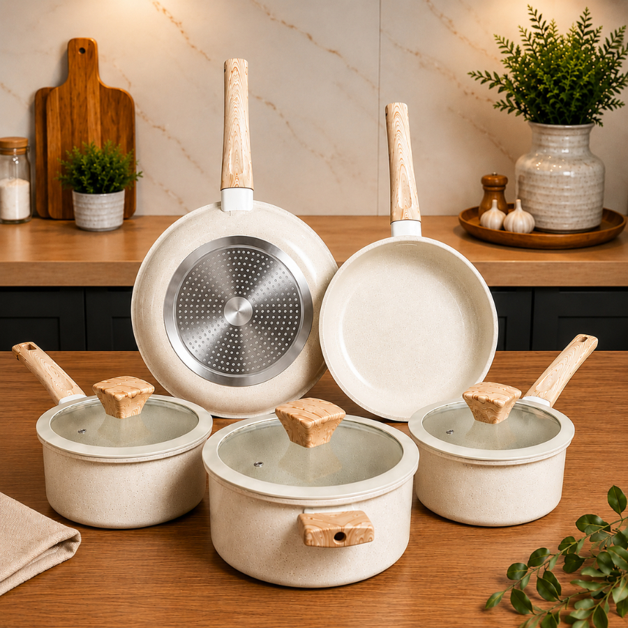 Imagem Jogo de Panelas Antiaderente Gourmet em Cerâmica Indução Gás Premium 5 peças