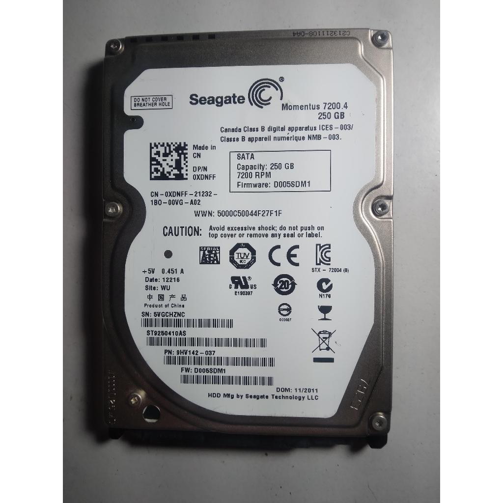 HD PARA NOTEBOOK SEAGATE 250GB 7200 RPM