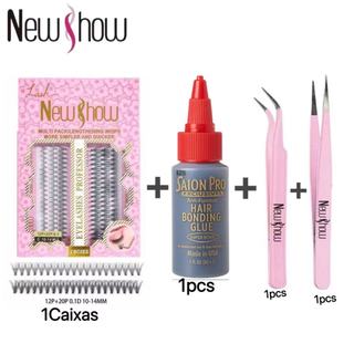 NewShow Kit Completo Extensão de Cílios a Fio com Cola Profissional e 2 Pinças