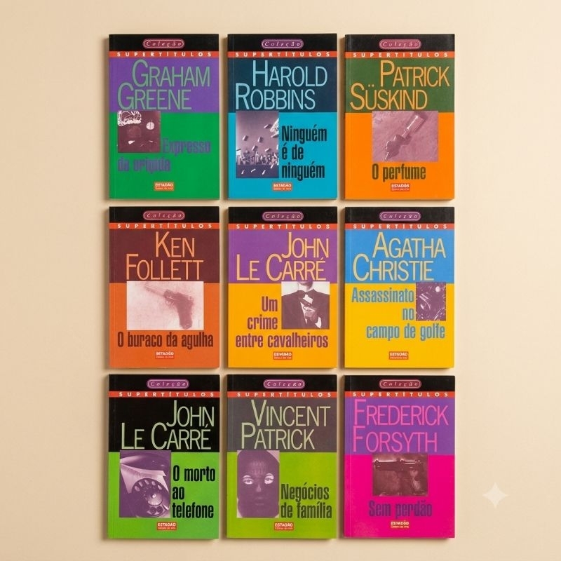 📚 Lote 9 Livros Coleção Supertítulos Estadão: Ken Follett, Agatha Christie, Le Carré 🔍🕵️