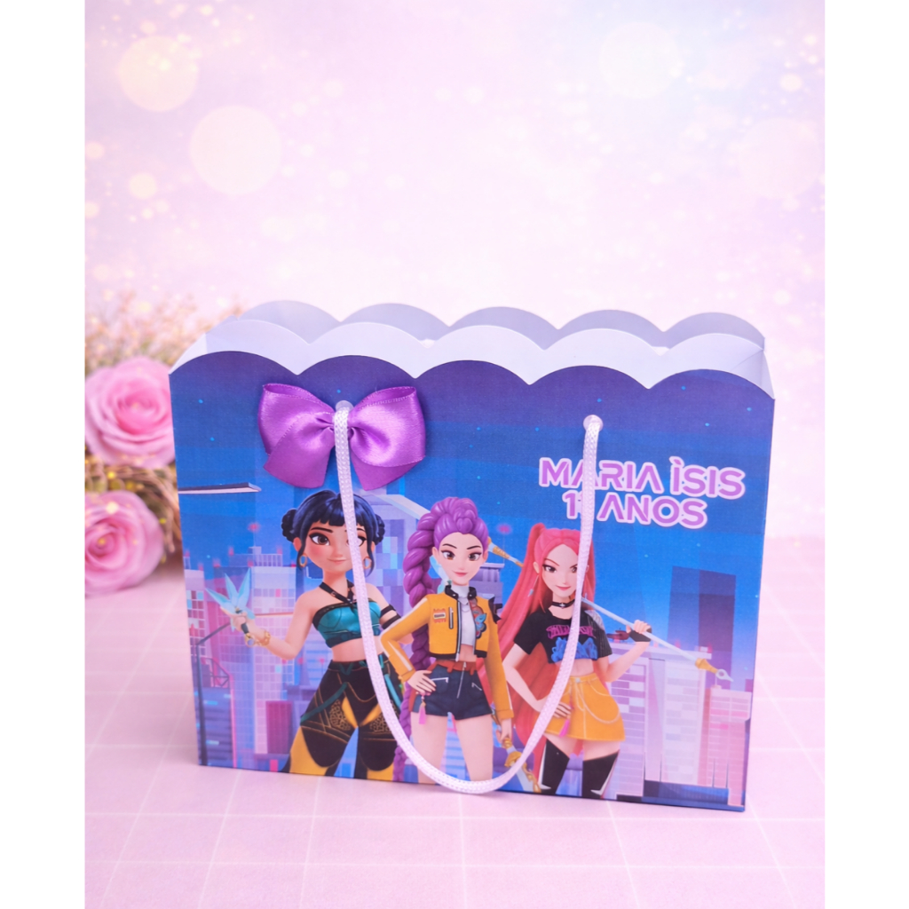 Sacolinha personalizada Guerreiras do K-POP lembrancinha kit festa caixinhas mimos Papelaria Personalizada