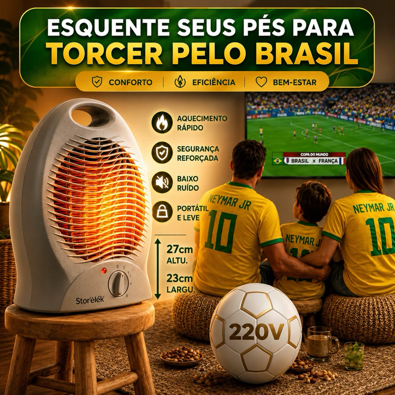 Aquecedor Elétrico 220V Thermelle™ 2000W Portátil Aquecimento Rápido para Casa Quarto Escritório