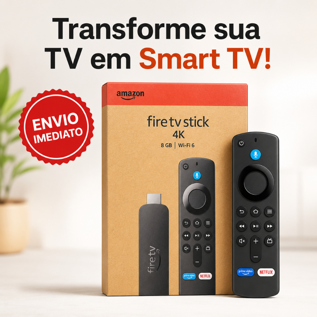 Amazon Fire TV Stick 4k 8GB Original Lacrado Controle Alexa Streaming Smart TV HDMI Completo