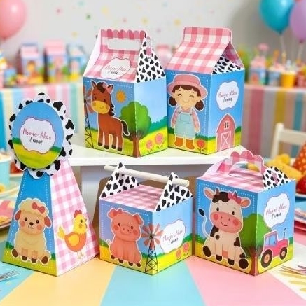 FAZEMOS QUALQUER TEMA ENVIO RÁPIDO lembrancinha de festa de aniversário personalizada pegue e monte fazendinha menina