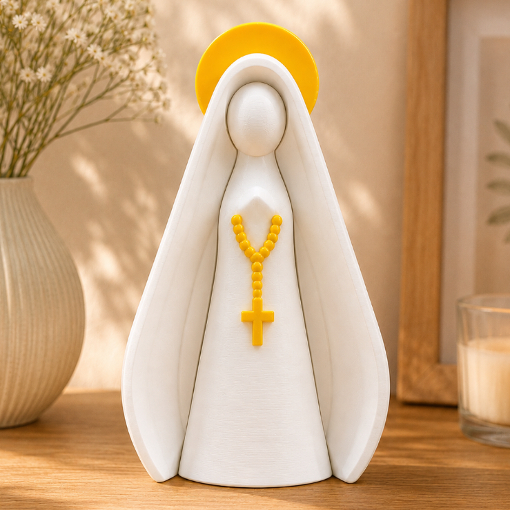 Escultura Nossa Senhora Minimalista PLA Decorativa Presentes Ideais