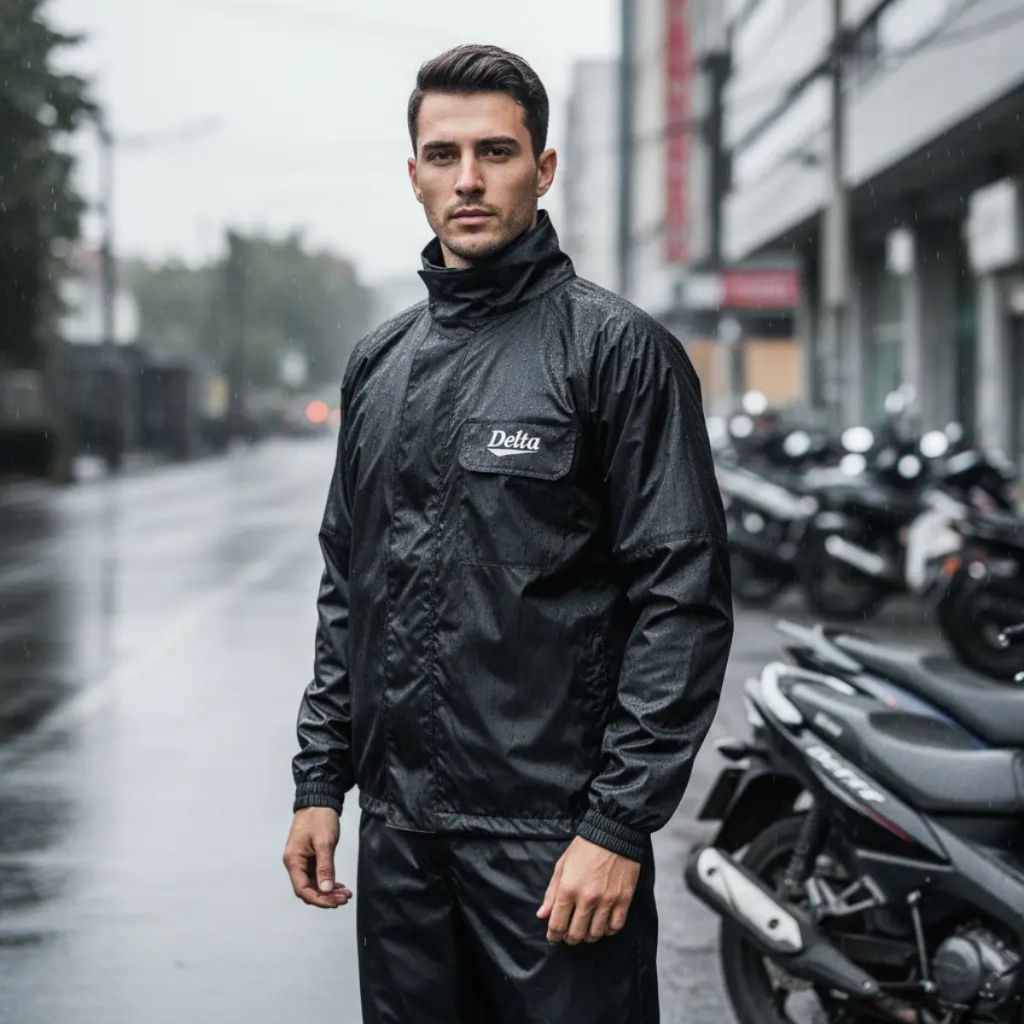 Conjunto Capa de Chuva Impermeável Nylon Motoqueiro