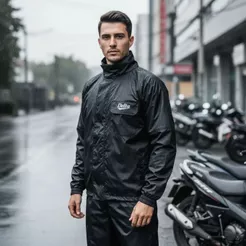 Conjunto Capa de Chuva Impermeável Nylon Motoqueiro