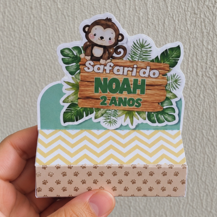 Porta bis duplo personalizado Safari | Lembrancinha Festa Infantil Casamento Formatura ABC