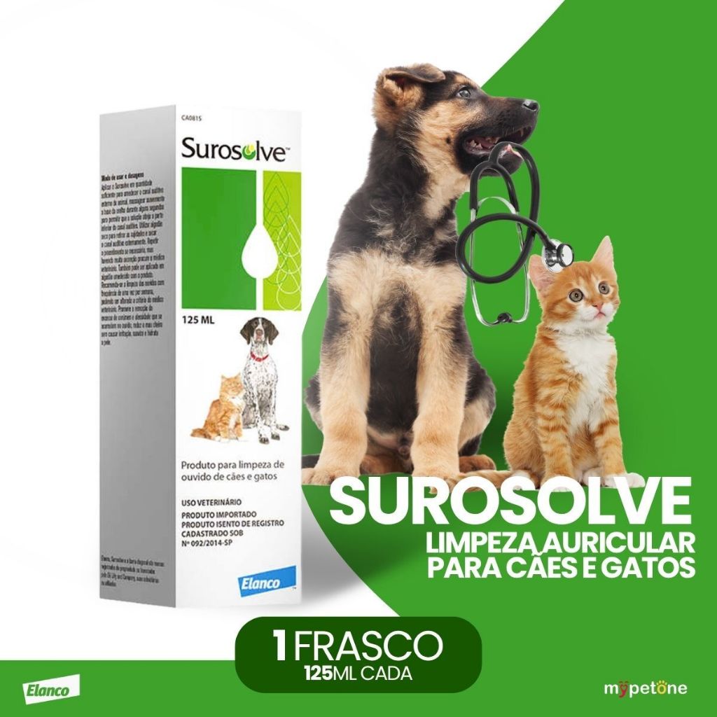 Surosolve 125mL - Solução de Limpeza Auricular P/ Cães e Gatos — imagem 2 de 2