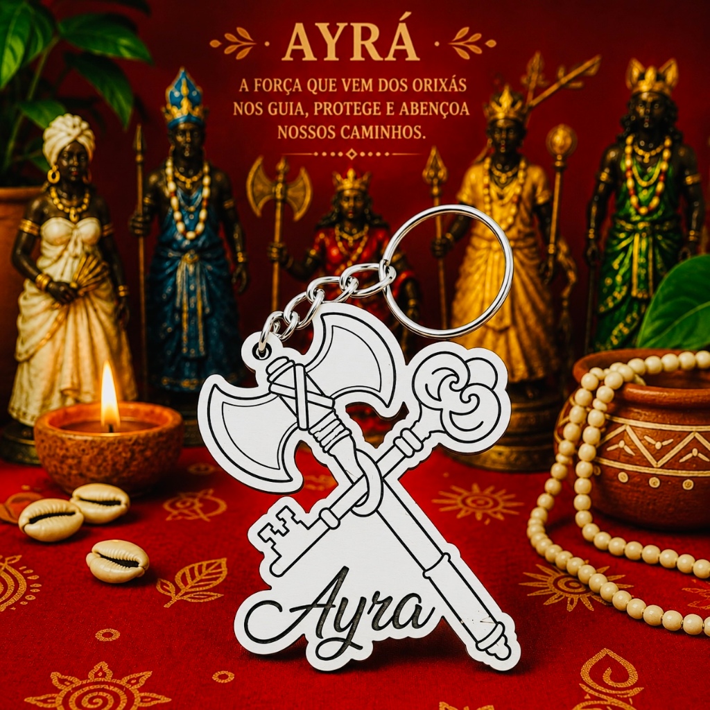 Kit Chaveiro AYRA OXE -CHAVE, para orixás, umbanda, candomblé, lembrancinhas