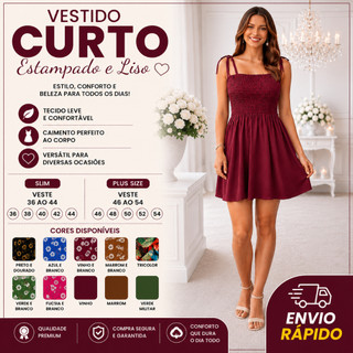 Vestido Curto Tomara Que Caia com Alça e Lastex Vestido Curto Estampado Ajuste Perfeito Confortável