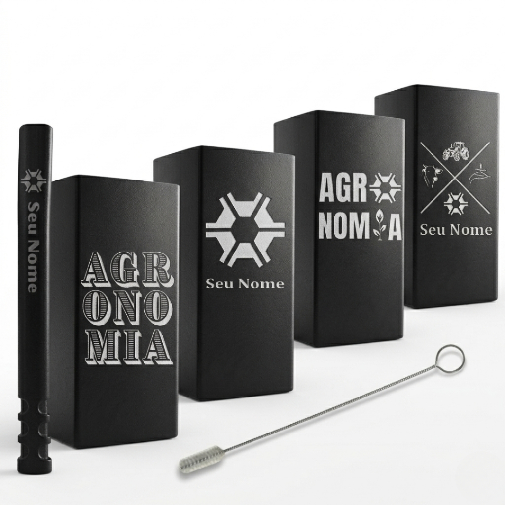Kit De Tereré Chimarrao Copo E Bomba Inox Térmico Filtro Gravação A Laser Agro + Brinde Limpador