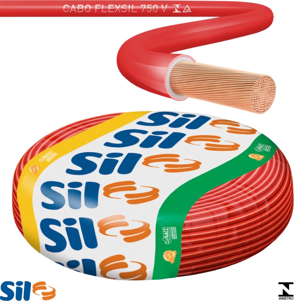 Fio Cabo Flexivel 16mm Rolo 100 Metros Sil - VERMELHO
