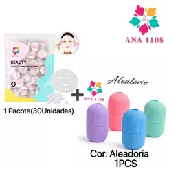 ANA1108 máscaras faciais comprimidas+Gelo De Silicone Bolas Do Rosto Massageador fechar poros kit beleza