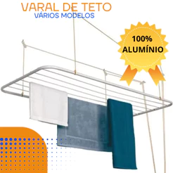 Varal de Teto Alumínio ou Aço Vários Tamanhos C/ Parafusos Para Fixação