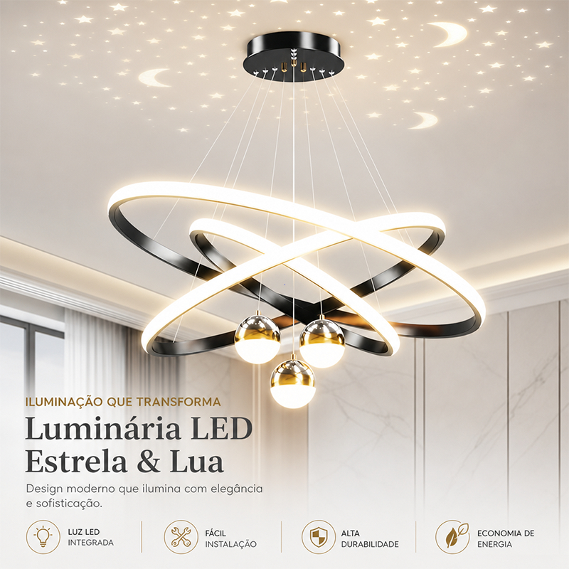Lustre Pendente LED Estilo Nórdico Bivolt 110V‑220V Luxuoso, Decoração Moderna para Sala de Estar e Sala de Jantar