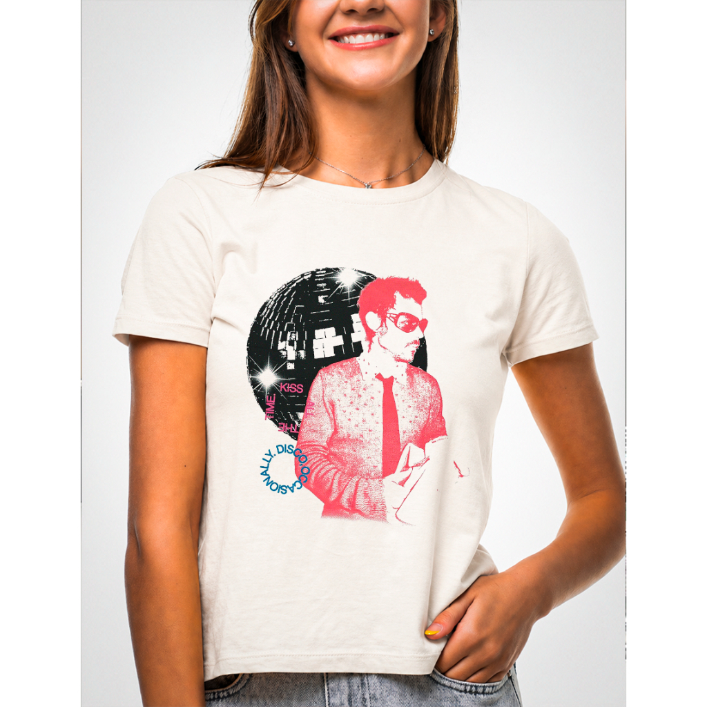 Camiseta Harry Styles Disco Occasionally Kiss All The Time 100% Algodão One Direction Unissex