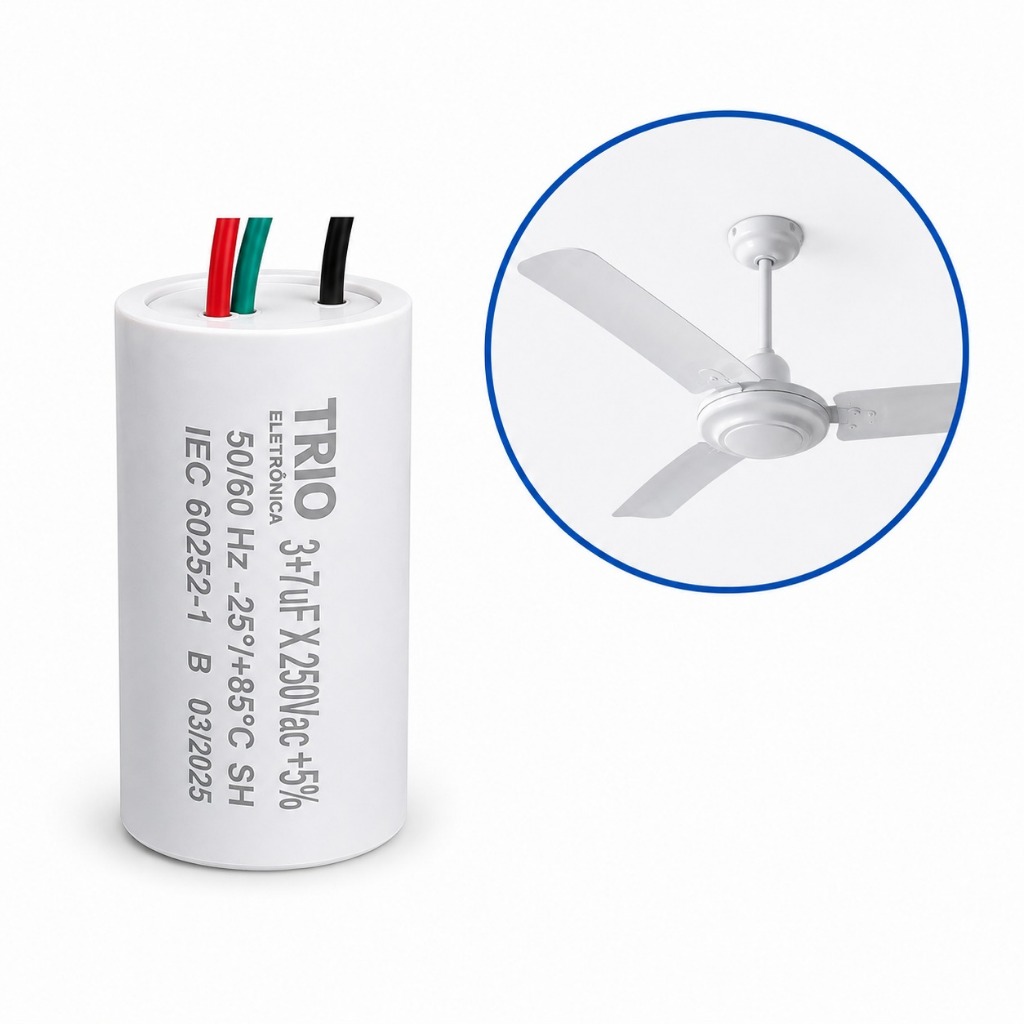 Capacitor 127V 3 Fios Ventilador Teto