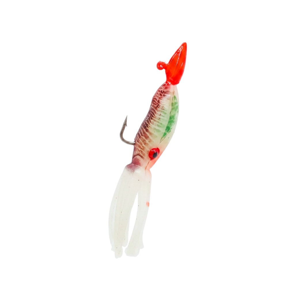 Isca Artificial Lula Soft GLOW Ottoni 9cm 10g TLH0351 P/ Pesca De Robalo Tucunaré Cor 456