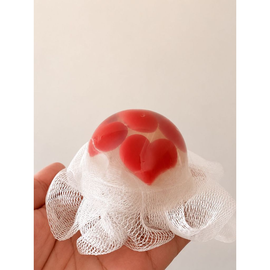 Sabonete com Bucha Puff Nylon Love Secret - 100g