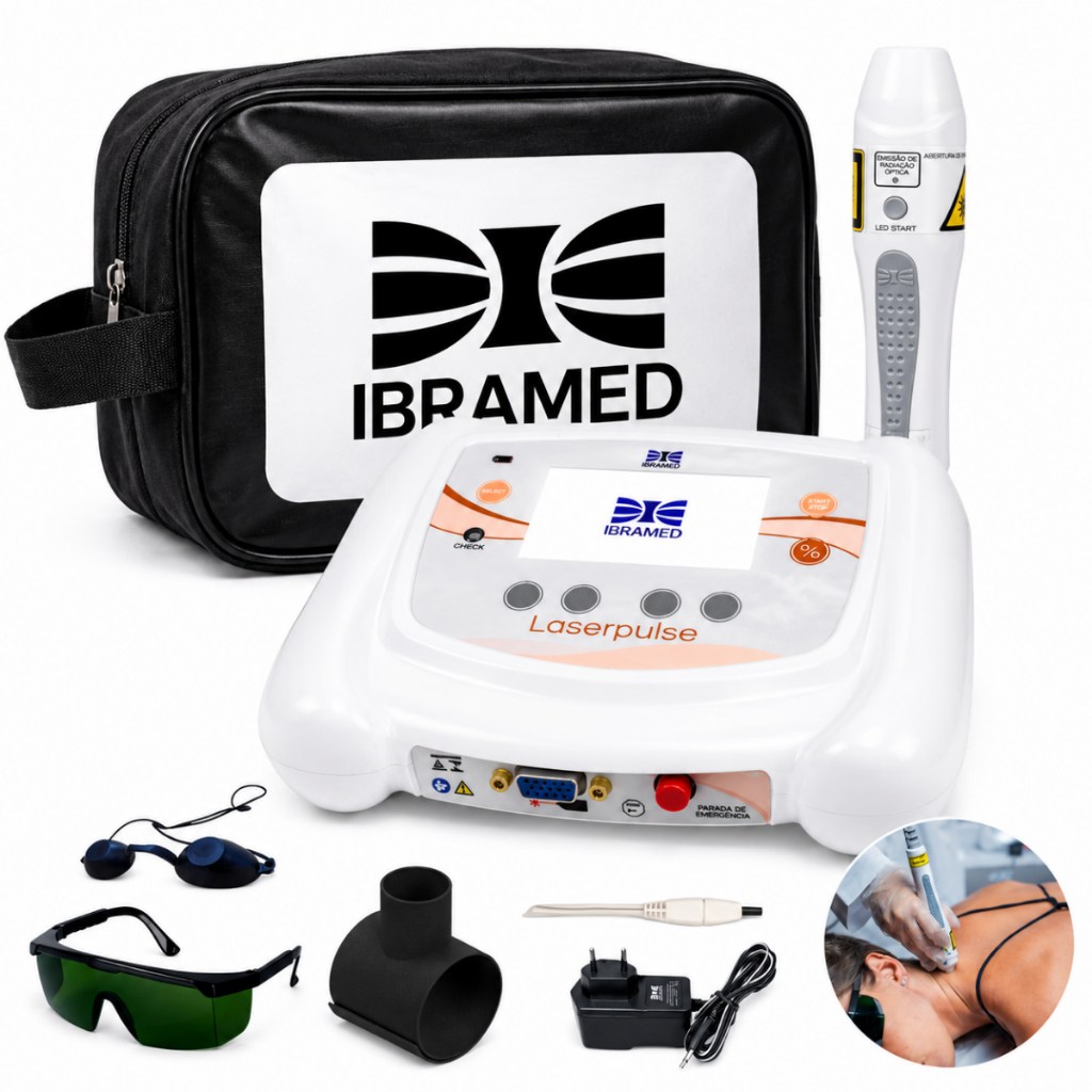Laserpulse Ibramed Fotobiomodulação Probe P1 LED RGB com Bolsa de Transporte