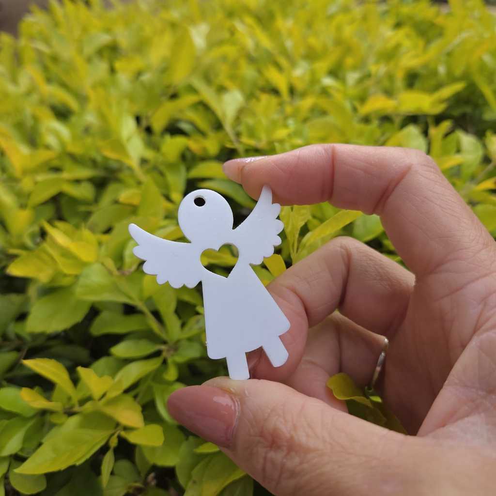 Aplique Anjo para Chaveiro e Lembrança de Batizado 5cm (Não acompanha Argola)