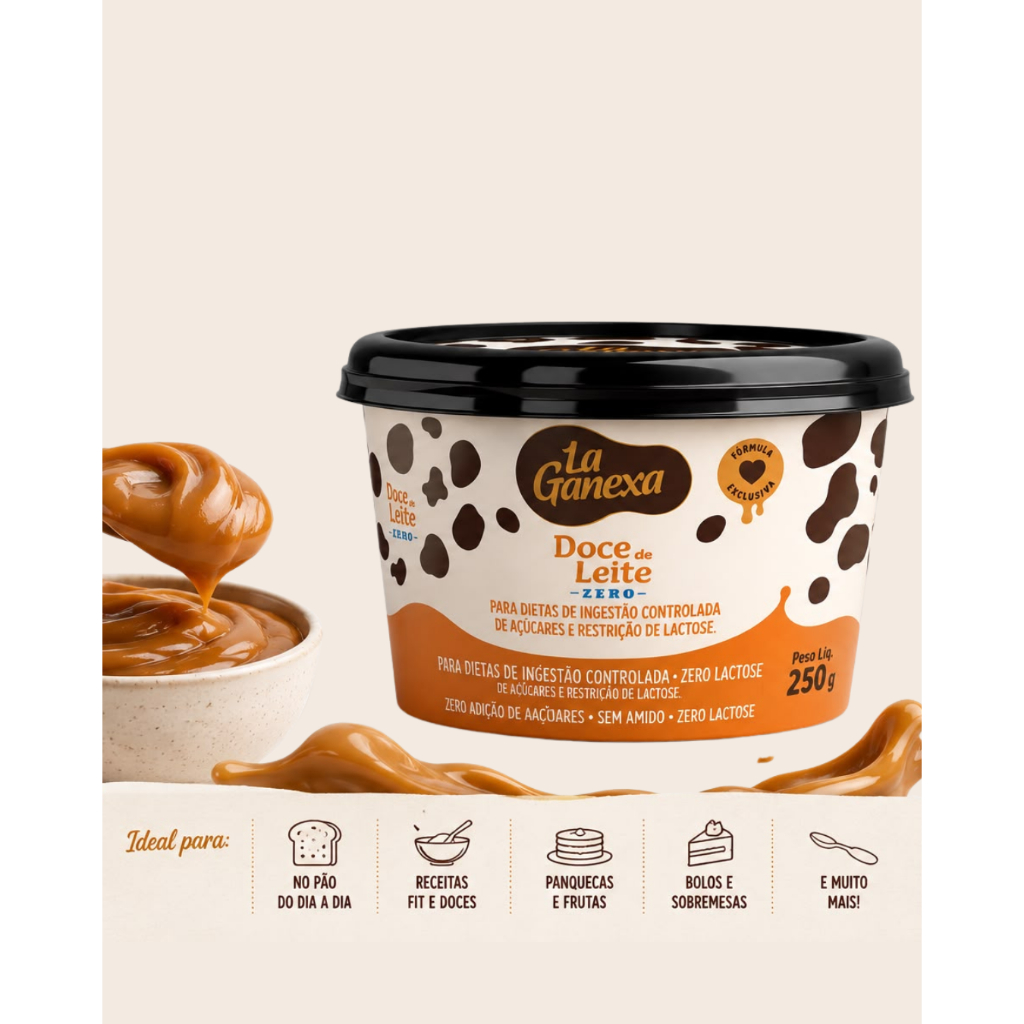 Doce de Leite Zero 250g Zero Lactose / Sem Amido - La Ganexa — imagem 2 de 2