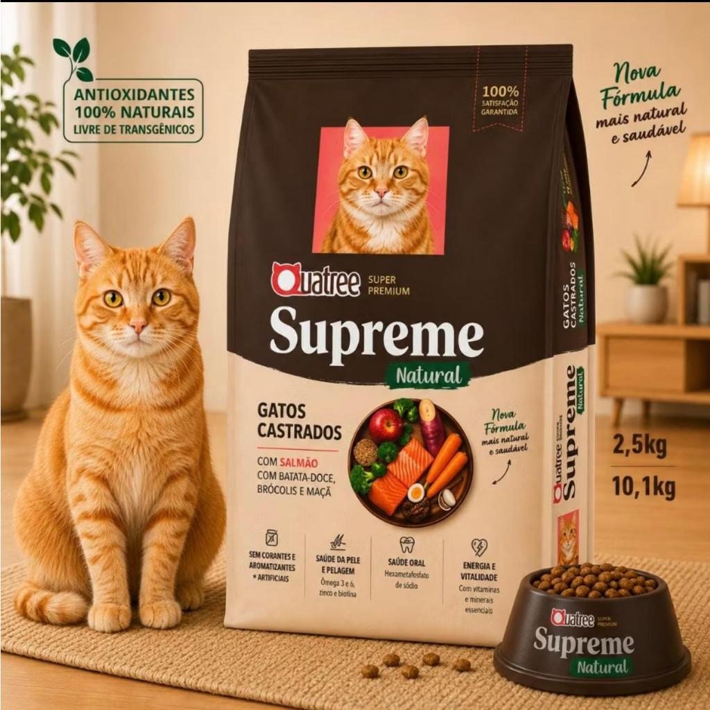Quatree Supreme Gatos Castrados Salmao 10,1Kg