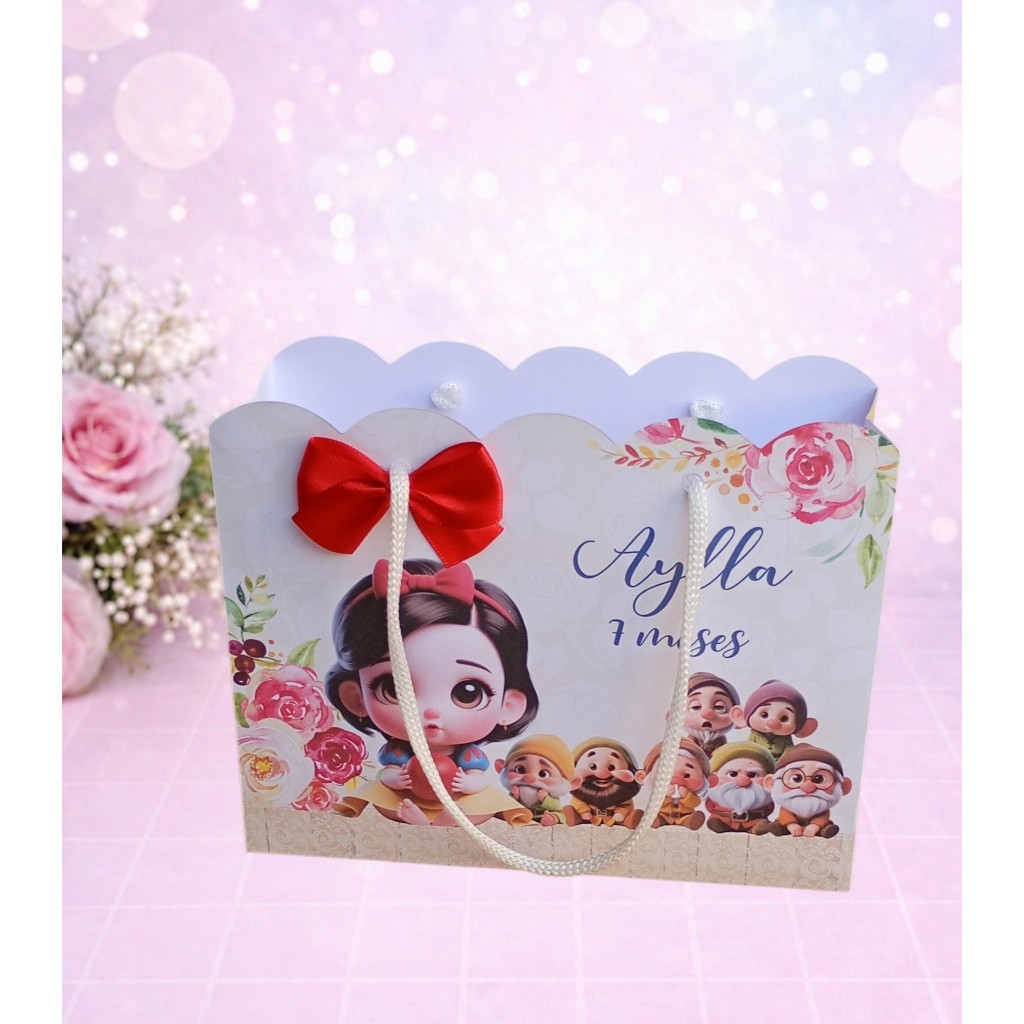 Sacolinha personalizada Branca de Neve Baby lembrancinha kit festa caixinhas mimos Papelaria Personalizada