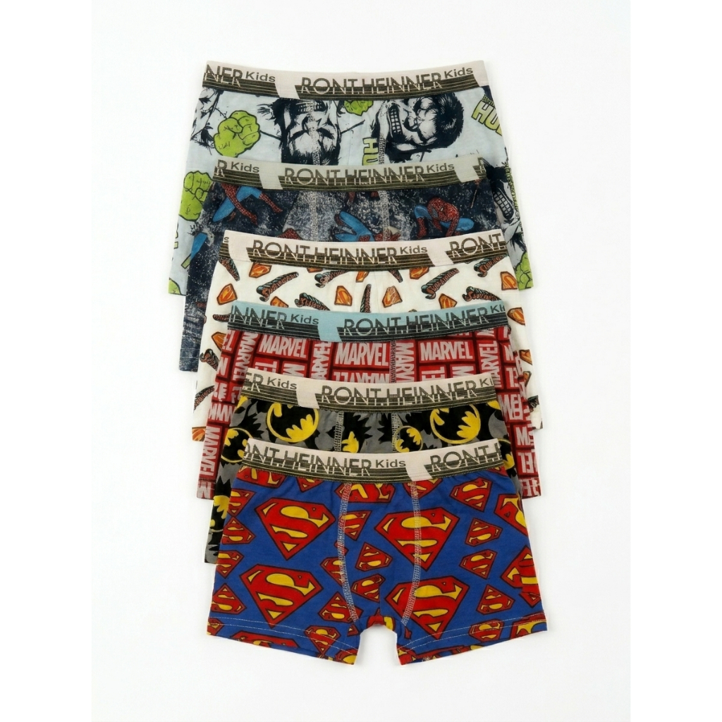 Kit 5 Cuecas Boxer Infantil Microfibra Premium Toque Macio Confortável Ajuste Anatômico Cores Sortidas
